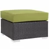 Modway Convene Outdoor Patio Fabric Square Ottoman in Espresso Peridot - Front Side Angle - Modway Convene Outdoor Patio Fabric Square Ottoman in Espresso Peridot - Front Side Angle