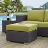 Modway Convene Outdoor Patio Fabric Square Ottoman in Espresso Peridot - Lifestyle - Modway Convene Outdoor Patio Fabric Square Ottoman in Espresso Peridot - Lifestyle