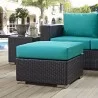 Modway Convene Outdoor Patio Fabric Square Ottoman in Espresso Turquoise - Lifestyle - Modway Convene Outdoor Patio Fabric Square Ottoman in Espresso Turquoise - Lifestyle