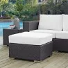 Modway Convene Outdoor Patio Fabric Square Ottoman in Espresso White - Lifestyle - Modway Convene Outdoor Patio Fabric Square Ottoman in Espresso White - Lifestyle