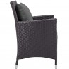Modway Convene Dining Outdoor Patio Armchair in Espresso Charcoal - Side Angle