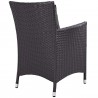 Modway Convene Dining Outdoor Patio Armchair in Espresso Charcoal - Back Side Angle