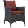 Modway Convene Dining Outdoor Patio Armchair in Espresso Currant - Front Side Angle