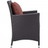 Modway Convene Dining Outdoor Patio Armchair in Espresso Currant - Side Angle