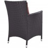 Modway Convene Dining Outdoor Patio Armchair in Espresso Currant - Back Side Angle