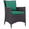 Modway Convene Dining Outdoor Patio Armchair in Espresso Green - Front Side Angle