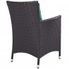 Modway Convene Dining Outdoor Patio Armchair in Espresso Green - Back Side Angle