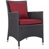 Modway Convene Dining Outdoor Patio Armchair in Espresso Red - Front Side Angle
