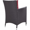 Modway Convene Dining Outdoor Patio Armchair in Espresso Red - Back Side Angle