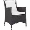 Modway Convene Dining Outdoor Patio Armchair in Espresso White - Front Side Angle - Modway Convene Dining Outdoor Patio Armchair in Espresso White - Front Side Angle