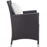 Modway Convene Dining Outdoor Patio Armchair in Espresso White - Side Angle