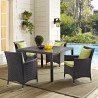 Modway Convene 47" Square Outdoor Patio Glass Top Dining Table - Espresso - Lifestyle