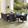 Modway Convene Outdoor Patio Dining Table - Espresso in 70" - Lifestyle