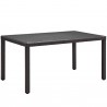 Modway Convene Outdoor Patio Dining Table - Espresso in 90" - Front Side Angle