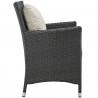 Modway Sojourn Dining Outdoor Patio Sunbrella® Armchair in Canvas Beige - Side Angle