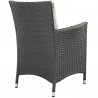 Modway Sojourn Dining Outdoor Patio Sunbrella® Armchair in Canvas Beige - Back Side Angle