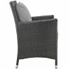 Modway Sojourn Dining Outdoor Patio Sunbrella® Armchair in Canvas Gray - Side Angle - Modway Sojourn Dining Outdoor Patio Sunbrella® Armchair in Canvas Gray - Side Angle
