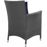 Modway Sojourn Dining Outdoor Patio Sunbrella® Armchair in Canvas Navy - Back Side Angle
