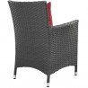 Modway Sojourn Dining Outdoor Patio Sunbrella® Armchair in Canvas Red - Back Side Angle