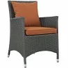 Modway Sojourn Dining Outdoor Patio Sunbrella® Armchair in Canvas Tuscan - Front Side Angle - Modway Sojourn Dining Outdoor Patio Sunbrella® Armchair in Canvas Tuscan - Front Side Angle