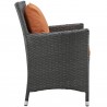 Modway Sojourn Dining Outdoor Patio Sunbrella® Armchair in Canvas Tuscan - Side Angle