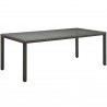 Modway Sojourn Outdoor Patio Dining Table - Chocolate in 82" - Front Side Angle