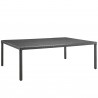 Modway Sojourn Outdoor Patio Dining Table - Chocolate in 90" - Front Side Angle