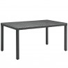 Modway Sojourn Outdoor Patio Dining Table - Chocolate in 59" - Front Side Angle