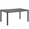 Modway Sojourn Outdoor Patio Dining Table - Chocolate in 59" - Front Side Angle - Modway Sojourn Outdoor Patio Dining Table - Chocolate in 59" - Front Side Angle