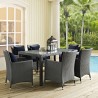 Modway Sojourn Outdoor Patio Dining Table - Chocolate in 59" - Lifestyle