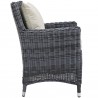 Modway Summon Dining Outdoor Patio Sunbrella® Armchair in Antique Canvas Beige  - Side Angle