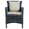 Modway Summon Dining Outdoor Patio Sunbrella® Armchair in Antique Canvas Beige  - Front Angle