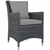 Modway Summon Dining Outdoor Patio Sunbrella® Armchair in Canvas Gray - Front Side Angle