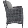 Modway Summon Dining Outdoor Patio Sunbrella® Armchair in Canvas Gray - Side Angle
