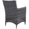 Modway Summon Dining Outdoor Patio Sunbrella® Armchair in Antique Canvas Beige  - Back Side Angle