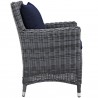 Modway Summon Dining Outdoor Patio Sunbrella® Armchair in Canvas Navy - Side Angle