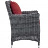 Modway Summon Dining Outdoor Patio Sunbrella® Armchair in Canvas Red - Side Angle