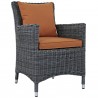 Modway Summon Dining Outdoor Patio Sunbrella® Armchair in Canvas Tuscan - Front Side Angle