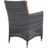 Modway Summon Dining Outdoor Patio Sunbrella® Armchair in Canvas Tuscan - Back Side Angle