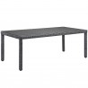 Modway Summon Outdoor Patio Dining Table - Gray in 83" - Front Side Angle