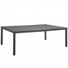 Modway Summon Outdoor Patio Dining Table - Gray in 90" - Front Side Angle