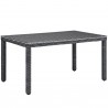 Modway Summon Outdoor Patio Dining Table - Gray in 59" - Front Side Angle