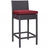 Modway Convene 5 Piece Outdoor Patio Pub Set in Espresso Red - Stool in Front Side Angle