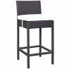 Modway Convene 5 Piece Outdoor Patio Pub Set in Espresso White - Stool in Front Side Angle