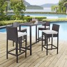 Modway Convene 5 Piece Outdoor Patio Pub Set in Espresso White - Lifestyle