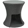 Modway Sojourn Round Outdoor Patio Side Table - Chocolate - Front Angle - Modway Sojourn Round Outdoor Patio Side Table - Chocolate - Front Angle