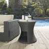 Modway Sojourn Round Outdoor Patio Side Table - Chocolate - Lifestyle