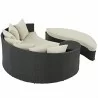 Modway Sojourn Outdoor Patio Sunbrella® Daybed in Canvas Beige - Set in Back Side Top Angle - Modway Sojourn Outdoor Patio Sunbrella® Daybed in Canvas Beige - Set in Back Side Top Angle