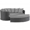 Modway Sojourn Outdoor Patio Sunbrella® Daybed in Canvas Gray - Set in Front Side Angle
