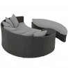 Modway Sojourn Outdoor Patio Sunbrella® Daybed in Canvas Gray - Set in Back Side Top Angle